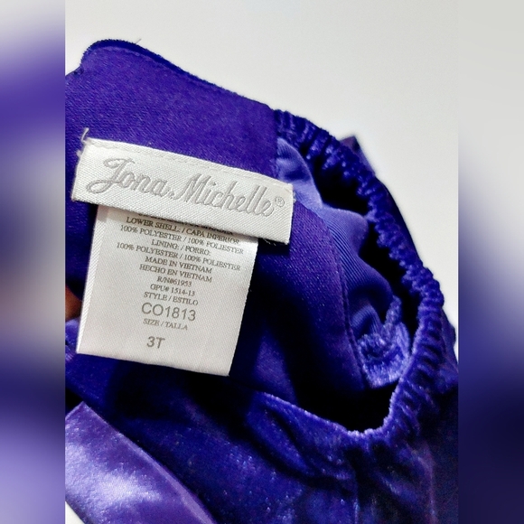 Purple Velvet Satin Rosette Jona Michelle Children's Dress Size 3T‎ - Picture 4 of 4